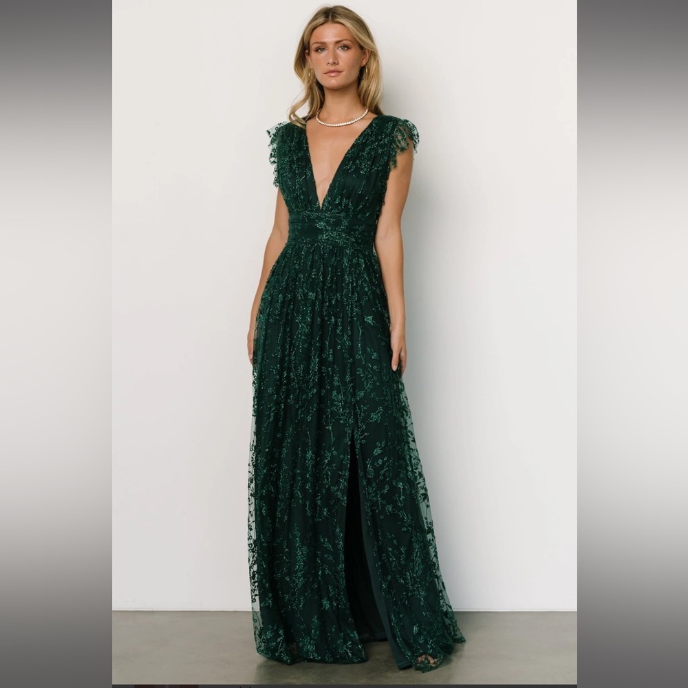 BALTIC BORN ARLENE SHIMMER GOWN Emerald sold out color!